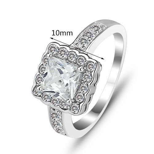 Bague De Fiançailles En Argent Sterling 925 Avec Incrustation De Princesse De Luxe