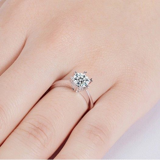 Bague De Fiançailles En Argent Sterling 925 Avec Modélisation De Flocon De Neige Créatif Esthétique Romantique