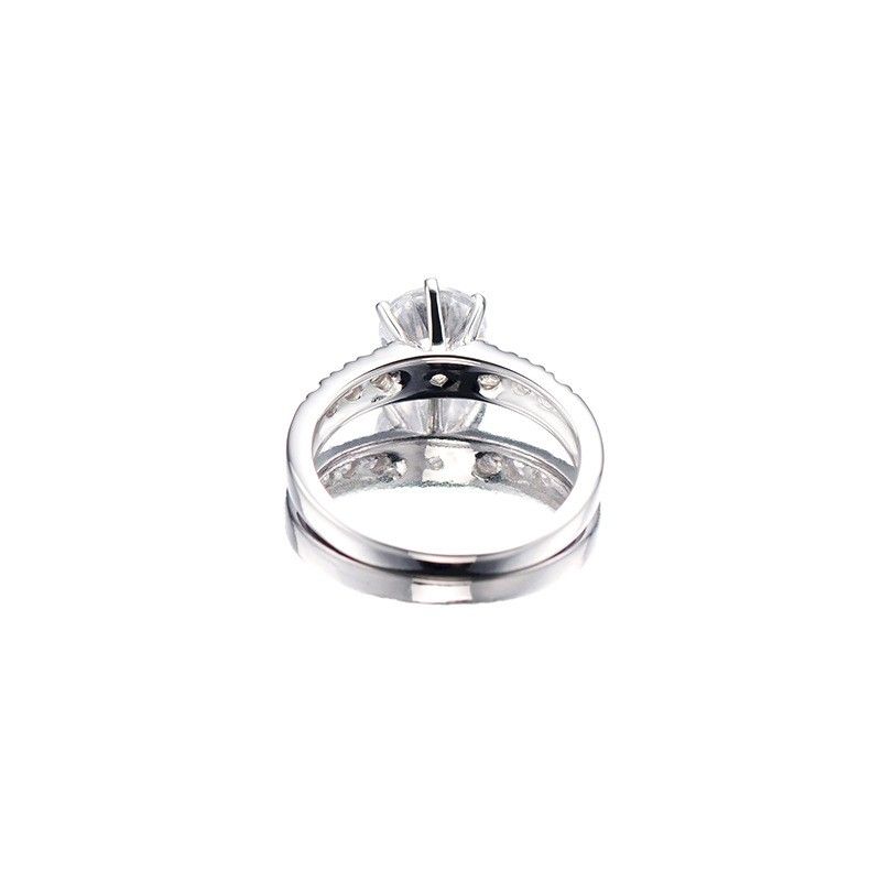 Bague De Fiançailles En Argent Sterling 925 Avec Zircon Cubique Incrusté De 2 Ct De Luxe En Europe