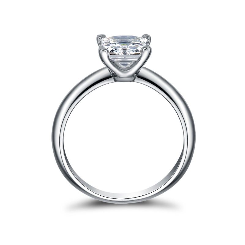 Bague De Fiançailles En Argent Sterling 925 Avec Zircone Incrustée De 1 Ct Simple Love