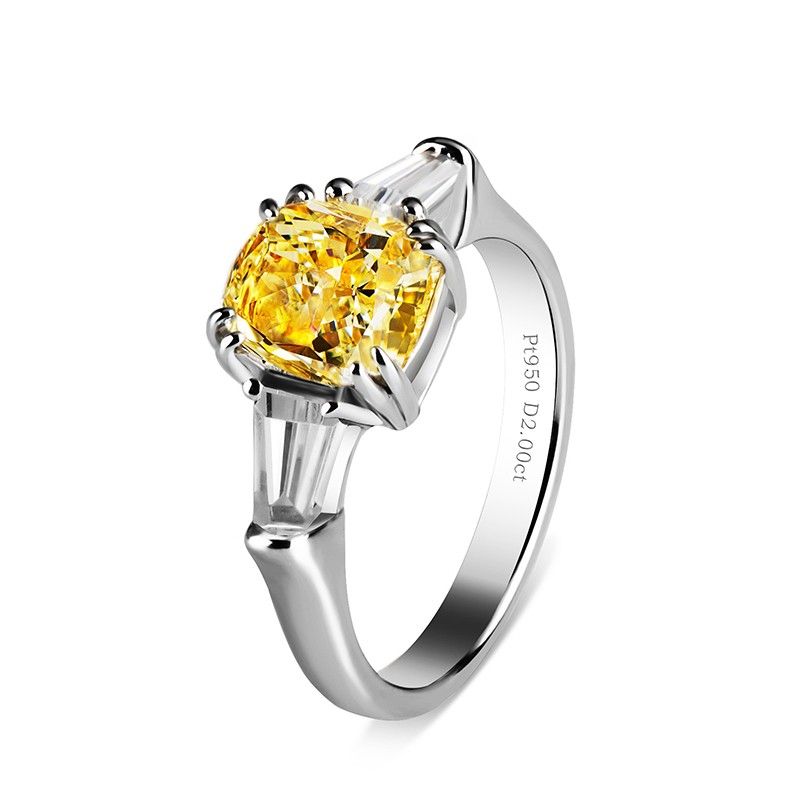 Bague De Fiançailles Carré CZ 2ct Plaqué Argent 925 Plaqué Argent