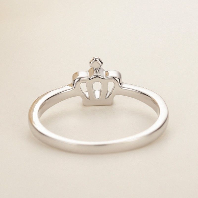 Bague De Fiançailles Couronne En Argent 925