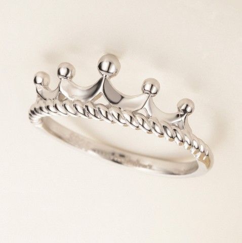 Bague De Fiançailles Pour Femme En Argent 925 Avec Couronne De Tissage Élégante