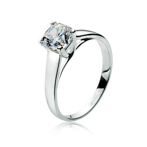 Bague De Fiançailles Pour Femme En Argent Sterling 925 Plaqué Rhodium Avec Diamant Blanc De 104 Ct