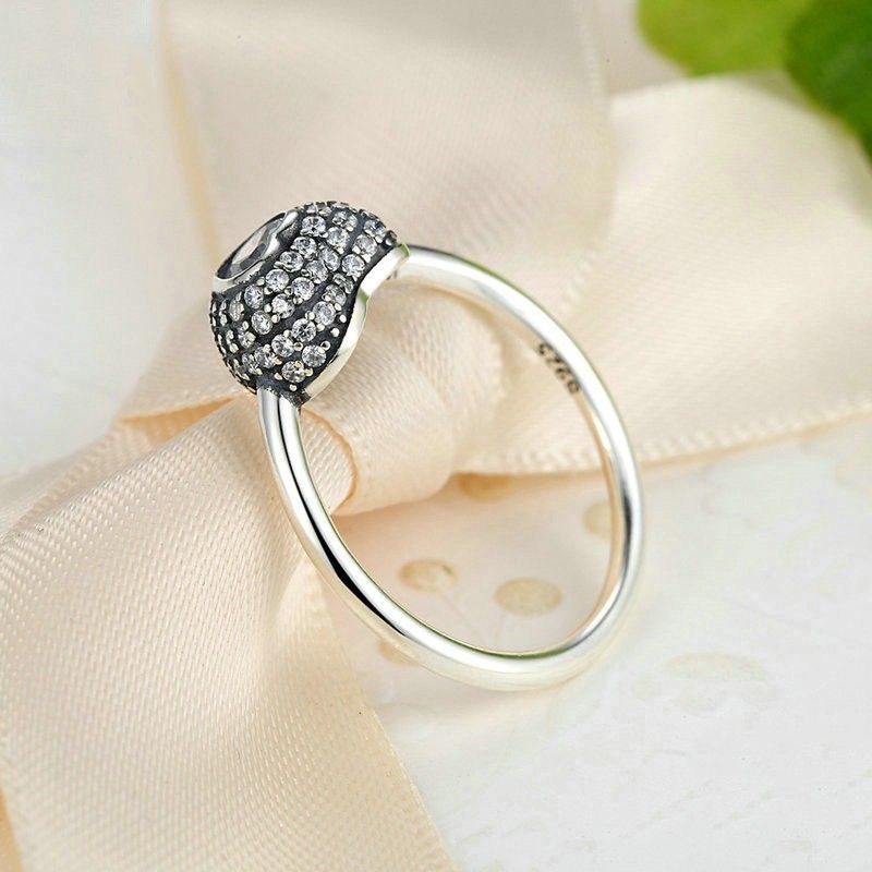 Bague De Fiançailles En Forme De Coeur Mince Personnalisée En Argent Sterling S925