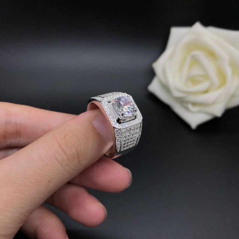 Bague De Fiançailles / De Mariage En Argent Sterling S925 Pour Homme