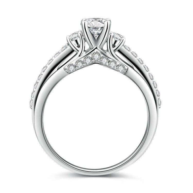 Bague De Fiançailles / Mariage Classique En Argent Sterling 925