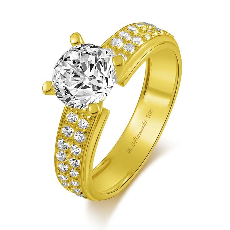 Bague De Fiançailles / Mariage Classique En Or 10k Diamants Sona Pour Elle