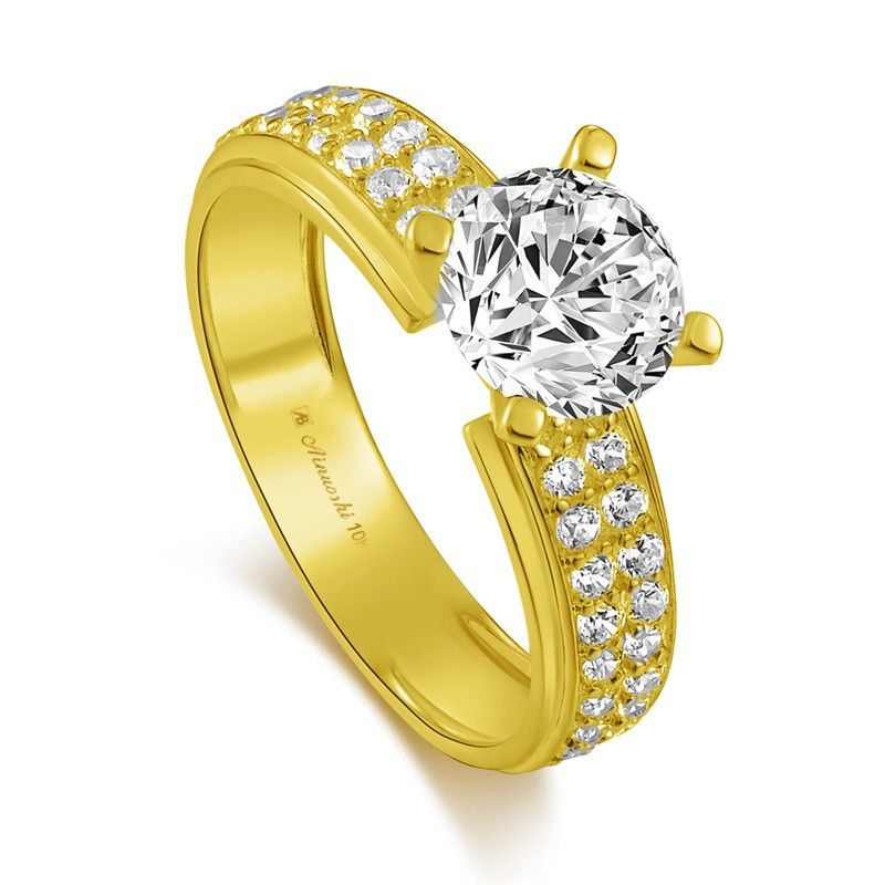 Bague De Fiançailles / Mariage Classique En Or 10k Diamants Sona Pour Elle