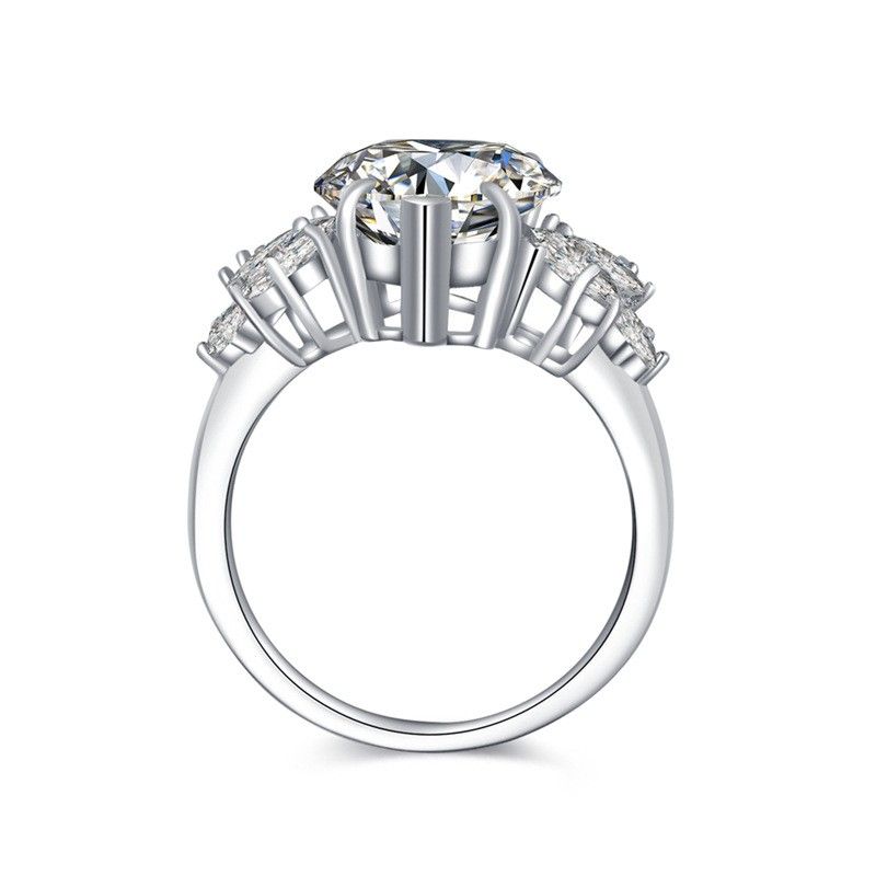 Bague De Fiançailles / Mariage Pour Dame En Argent Sterling En Forme De Goutte D'eau Sona Diamonds