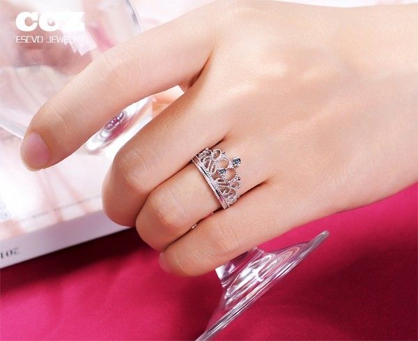 Bague De Fiançailles / Mariage / Promesse De Diamant Couronne Sona Pour Elle