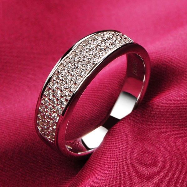 Bague De Fiançailles / Mariage / Promesse En Diamant Simulé 0.1 Carat Pour Elle