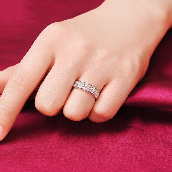 Bague De Fiançailles / Mariage / Promesse En Diamant Simulé 0.1 Carat Pour Elle