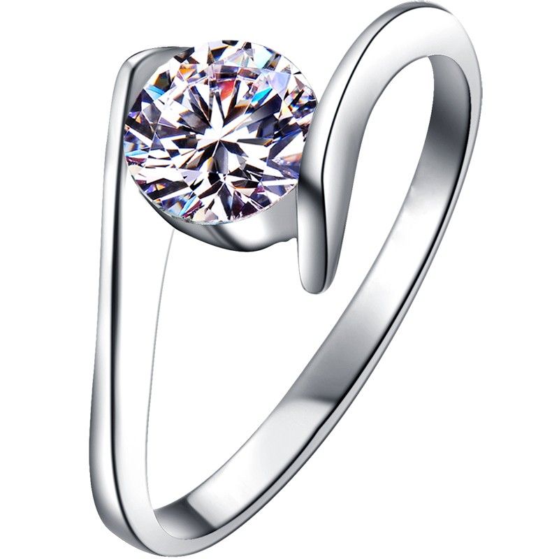 Bague De Fiançailles / Mariage / Promesse En Diamant Simulé 0.6 Carat Pour Elle