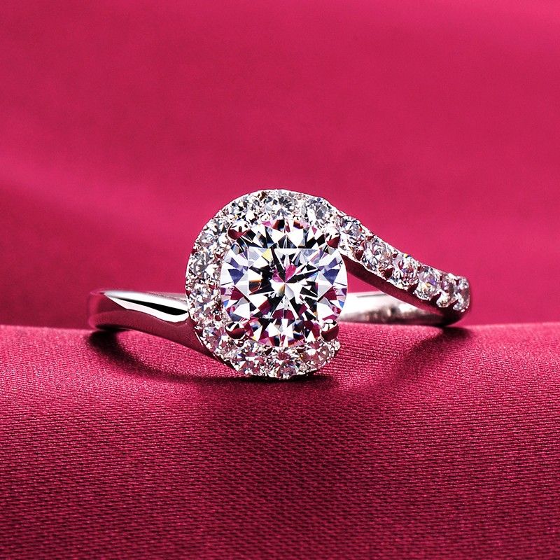 Bague De Fiançailles / Mariage / Promesse En Diamant Simulé De 1.0 Carat Pour Elle