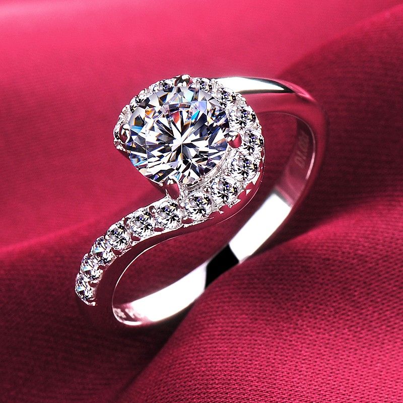 Bague De Fiançailles / Mariage / Promesse En Diamant Simulé De 1.0 Carat Pour Elle