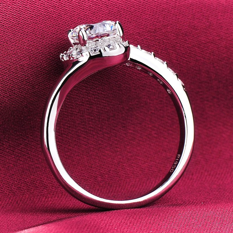 Bague De Fiançailles / Mariage / Promesse En Diamant Simulé De 1.0 Carat Pour Elle