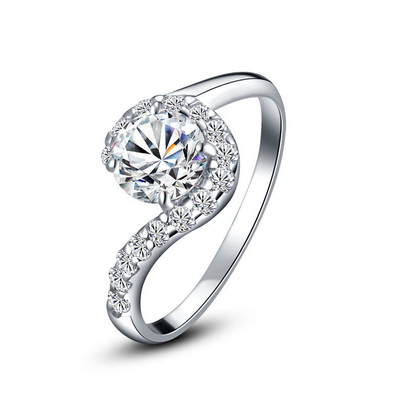 Bague De Fiançailles / Mariage / Promesse En Diamant Simulé De 1.0 Carat Pour Elle