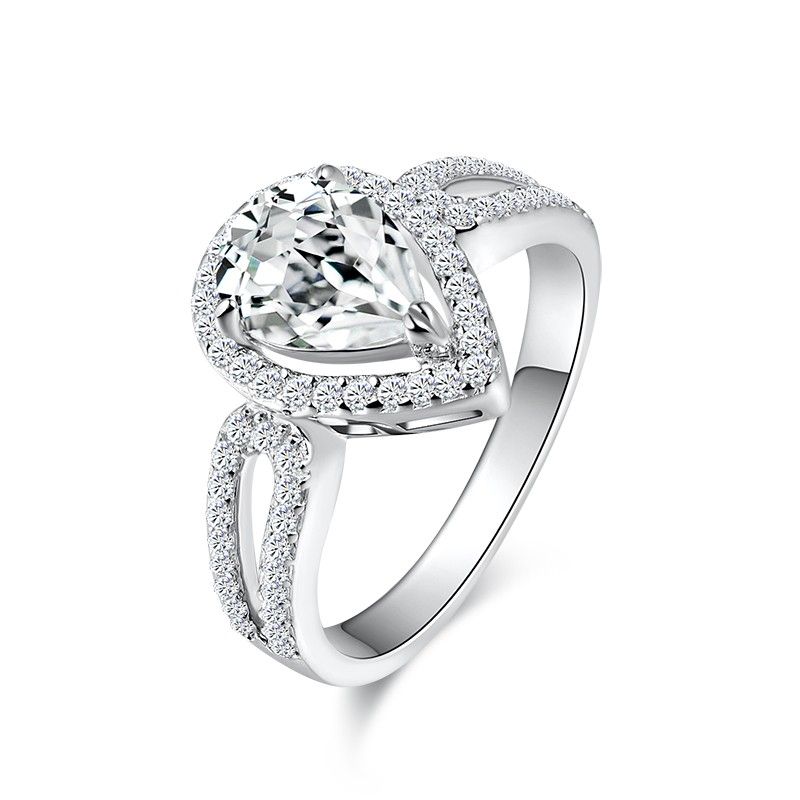 Bague De Fiançailles / Mariage / Promesse De Diamant Simulé De 1.0 Carat Pour Elle