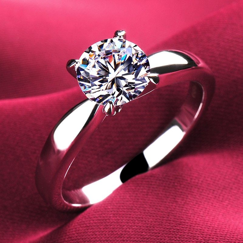 Bague De Fiançailles / Mariage / Promesse En Diamant Simulé 1.2 Carat Pour Elle