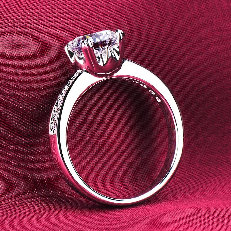 Bague De Fiançailles / Mariage / Promesse De Diamant Simulé De 1.2 Carat Pour Elle