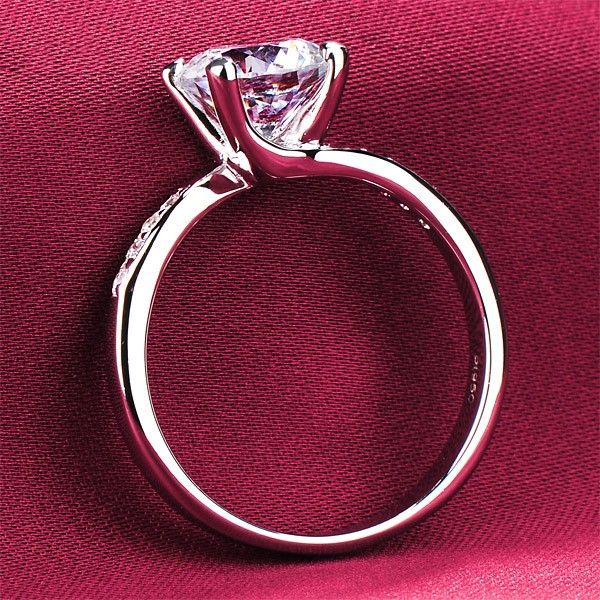 Bague De Fiançailles / Mariage / Promesse De Diamant Simulé De 1.5 Carat Pour Elle