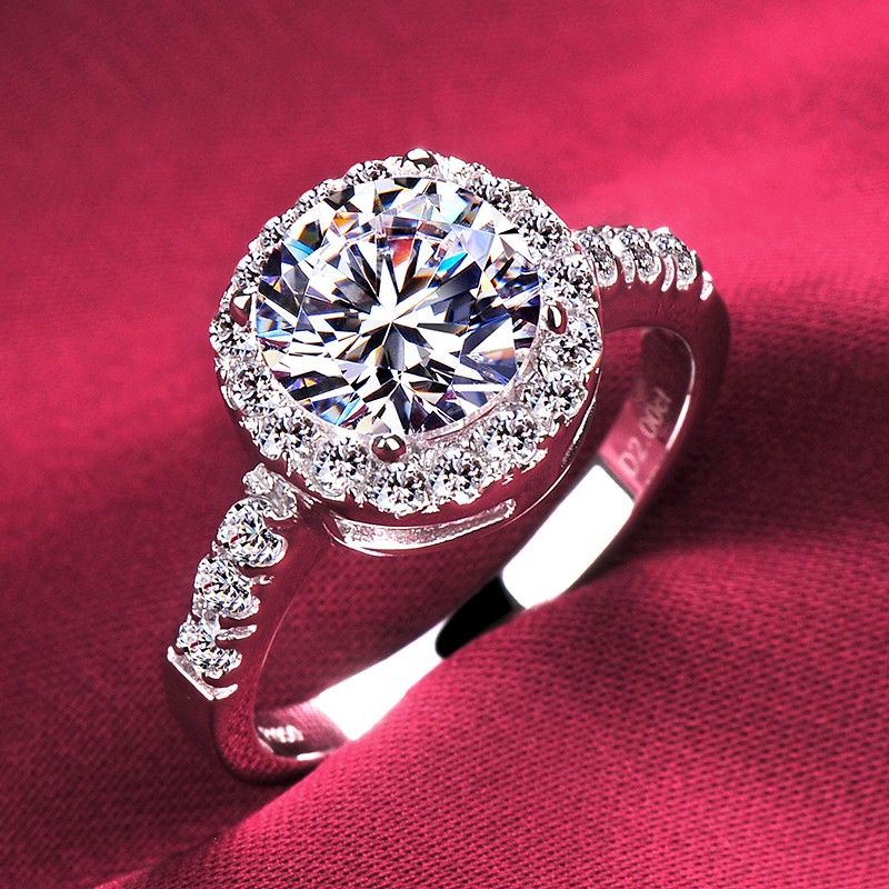 Bague De Fiançailles / Mariage / Promesse En Diamant Simulé De 2.0 Carats Pour Elle