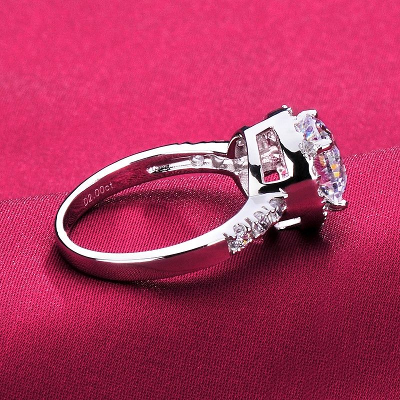 Bague De Fiançailles / Mariage / Promesse En Diamant Simulé De 2.0 Carats Pour Elle