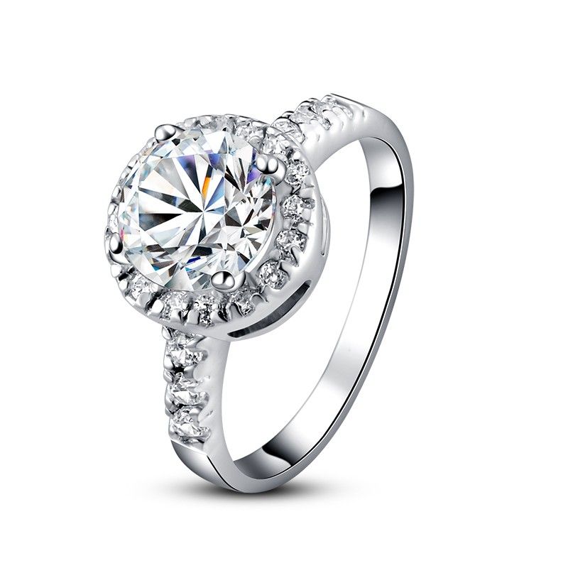 Bague De Fiançailles / Mariage / Promesse En Diamant Simulé De 2.0 Carats Pour Elle