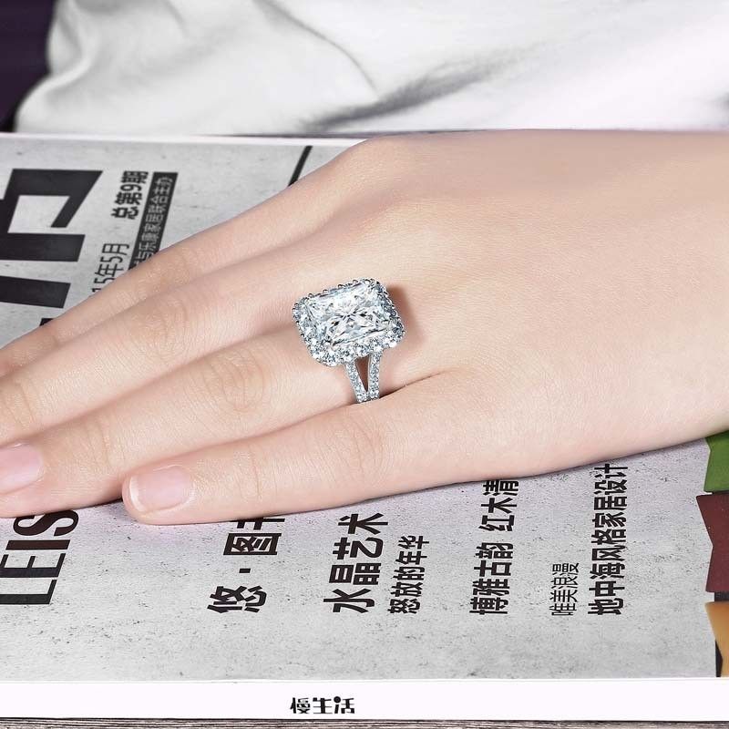 Bague De Fiançailles / Mariage / Promesse De Diamant Simulé Bleu Ou Blanc Sur Mesure Personnalisé Pour Elle