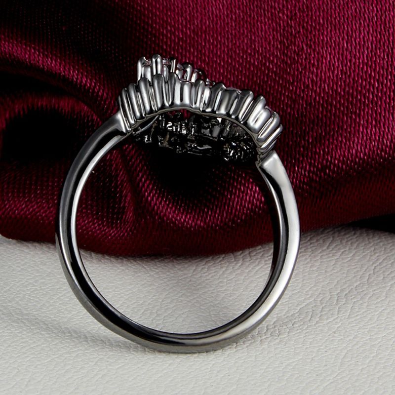 Bague De Fiançailles En Or Noir Pour Boutique De Mode Européenne Et Américaine