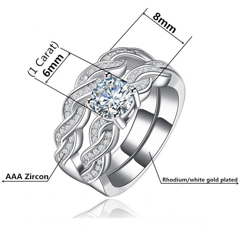 Bague De Fiançailles En Oxyde De Zirconium Incrusté De Haute Qualité