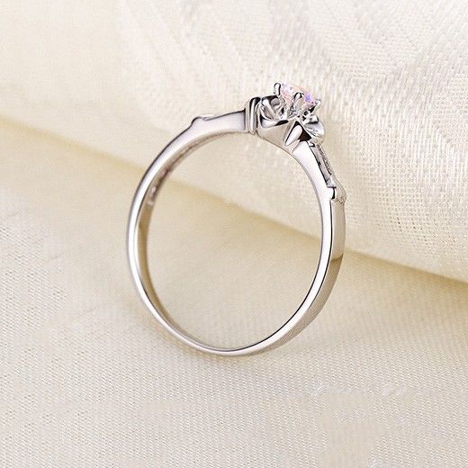 Bague De Fiançailles Trèfle Chanceux En Argent Sterling 925 De Qualité Incrusté À La Main