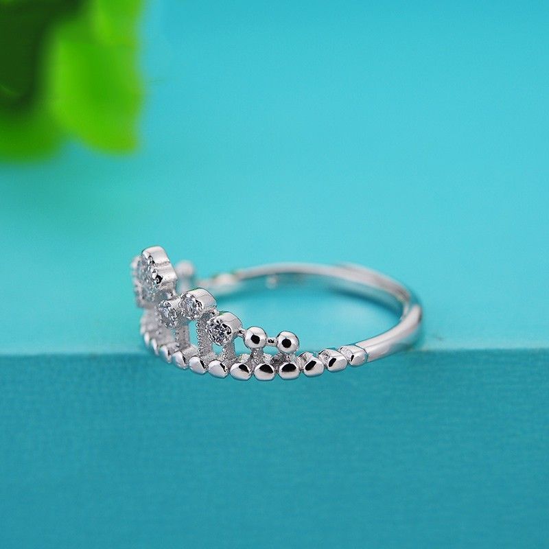 Bague En Forme De Couronne En Argent Sterling S925 Sweet Temperament