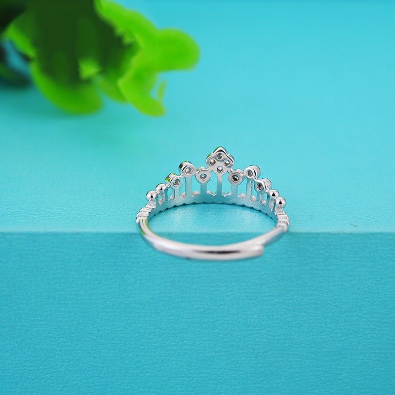 Bague En Forme De Couronne En Argent Sterling S925 Sweet Temperament