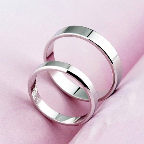 Bague Gravée Créative Lisse Coréenne Simple En Argent Sterling 925 (prix Pour Une Paire)