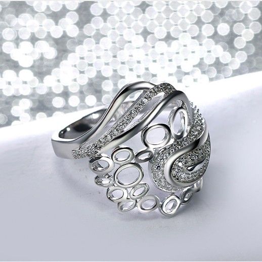 Bague Hollow Smart Design Argent 925 Fashion CZ Pour Femme