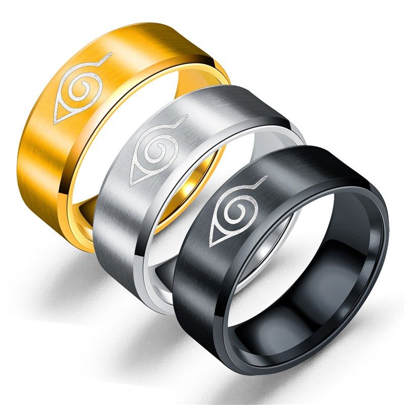 Bague Pour Homme En Acier Au Titane Gravé Avec Motif De Dessin Animé