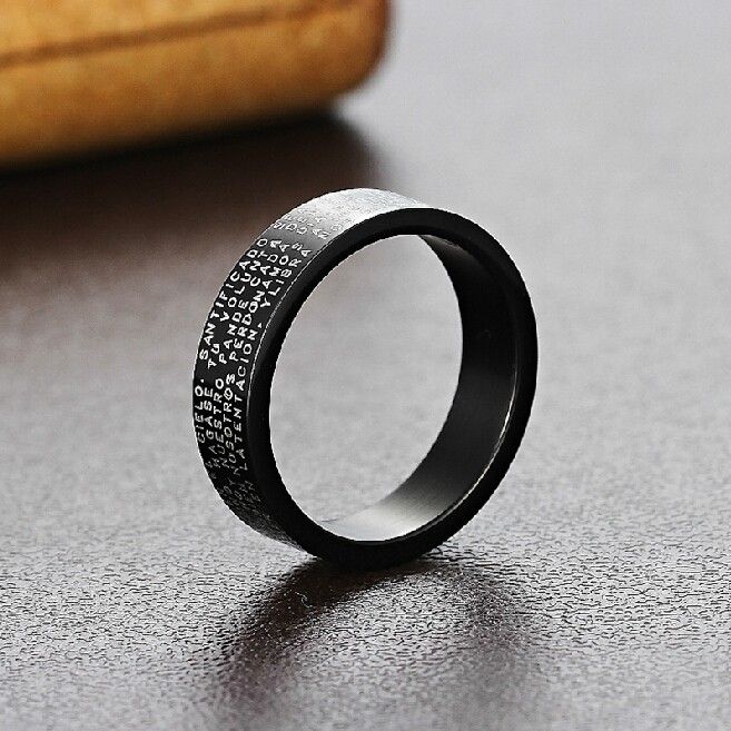 Bague Pour Homme En Acier Titane Avec Lettres Croisées Cool