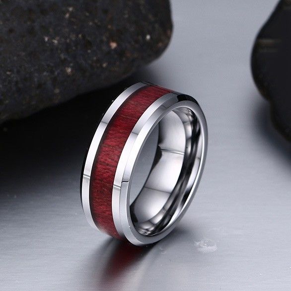 Bague Pour Homme En Acier Tungstène