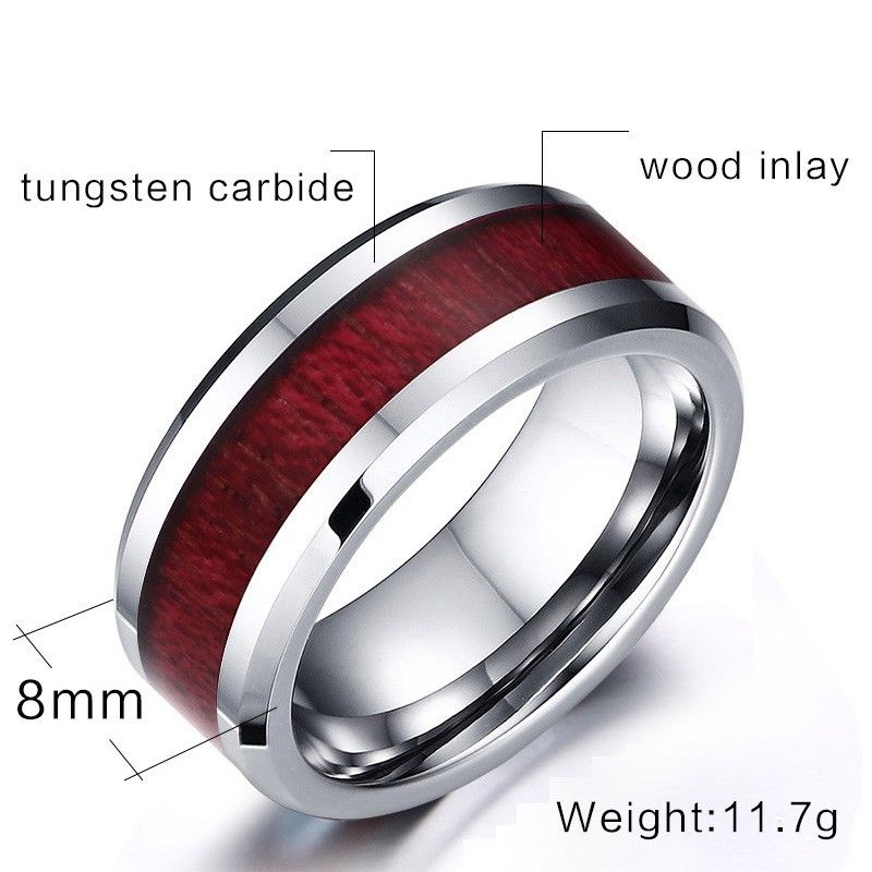 Bague Pour Homme En Acier Tungstène