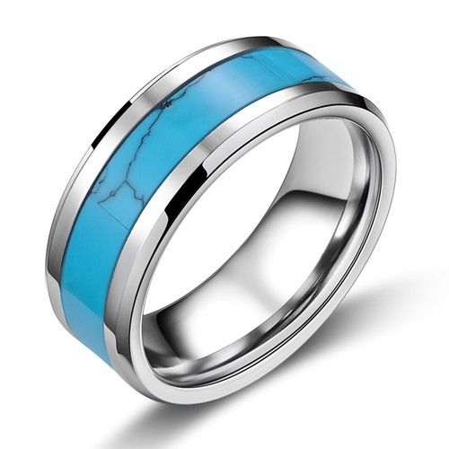 Bague Pour Homme En Acier Tungstène Calaite