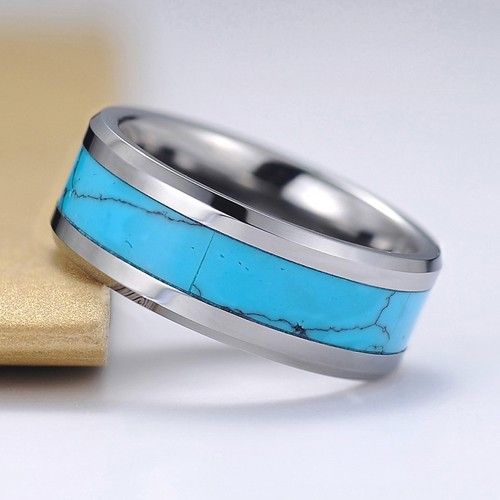 Bague Pour Homme En Acier Tungstène Calaite