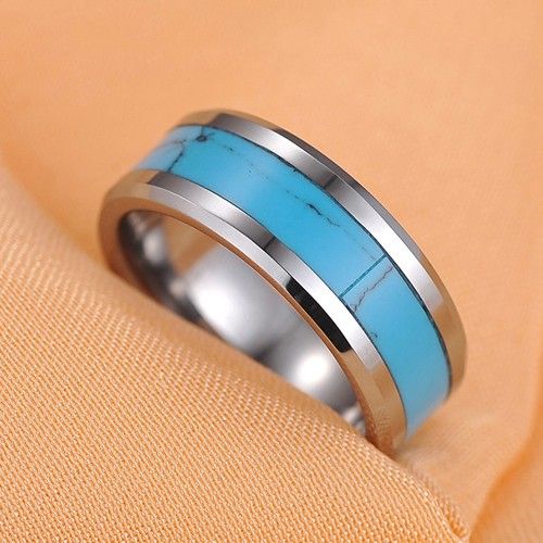 Bague Pour Homme En Acier Tungstène Calaite