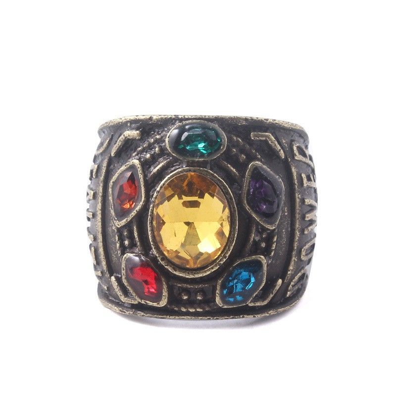 Bague D'homme Énergique À Cinq Pierres Précieuses Infinies De Thanos