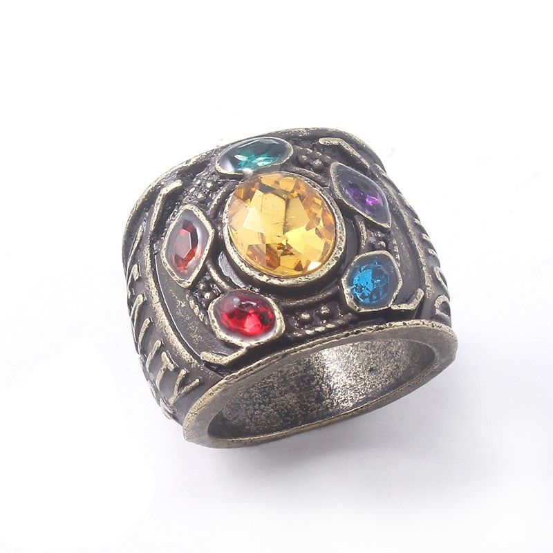 Bague D'homme Énergique À Cinq Pierres Précieuses Infinies De Thanos