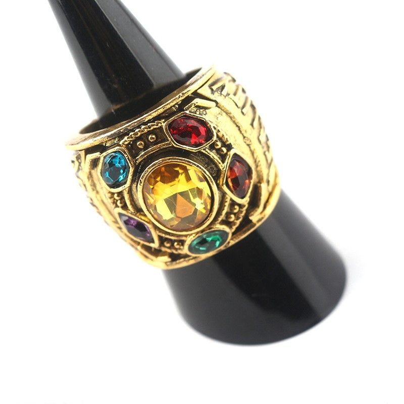 Bague D'homme Énergique À Cinq Pierres Précieuses Infinies De Thanos