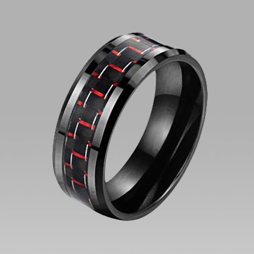 Bague Pour Hommes En Acier Titane En Céramique En Fibre De Carbone