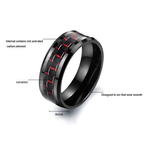 Bague Pour Hommes En Acier Titane En Céramique En Fibre De Carbone