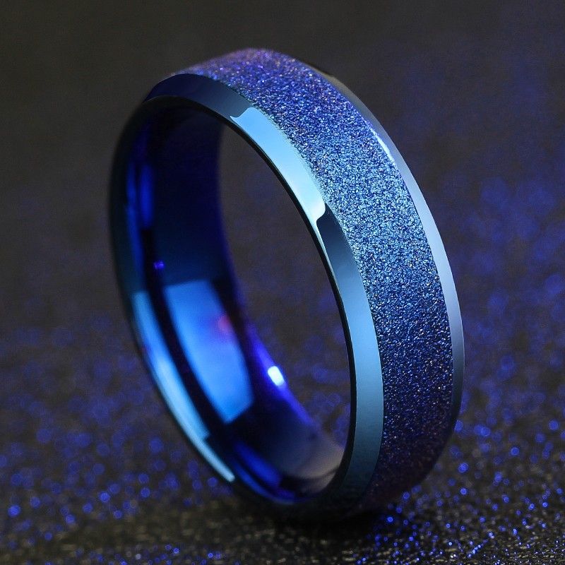 Bague Pour Hommes Diagonale En Acier Titane Quatre Couleurs